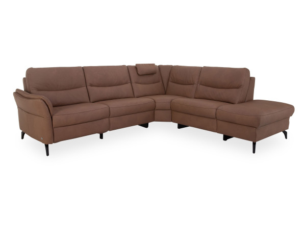 Polsterecke himolla MARBURG in hellbraun aus Leder