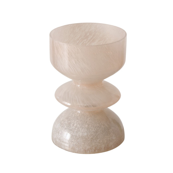 Kerzenleuchter PEOLINA in rosa aus Glas
