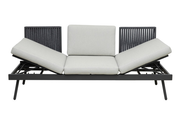 Gartensofa outdoor 3 Sitzer bali in grau aus Aluminium