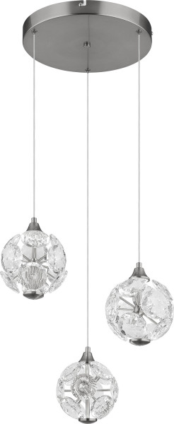 Pendelleucht VIRINA in silberfarben aus Glas