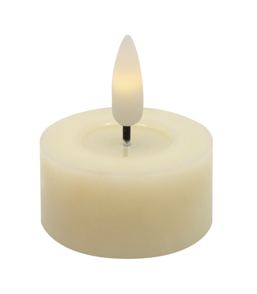 Teelicht LED 2er-Set WINTER in creme aus Wachs