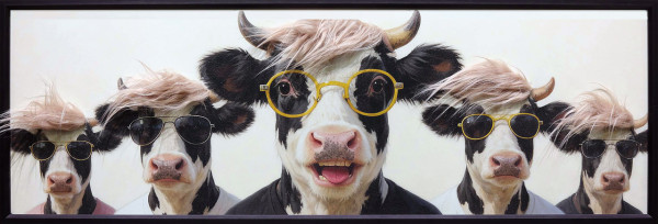 Leinwandbild MILKY FIVE in beige aus Holz