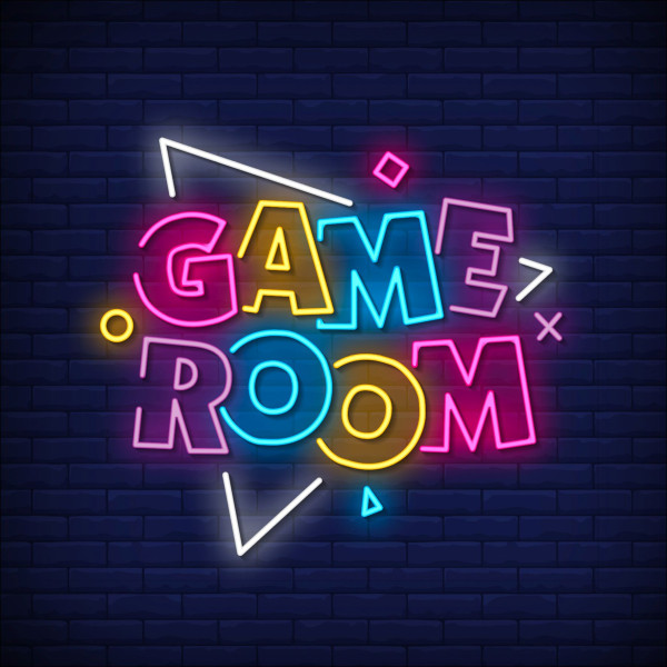 Glasbild GAME ROOM II in mehrfarbig aus Glas