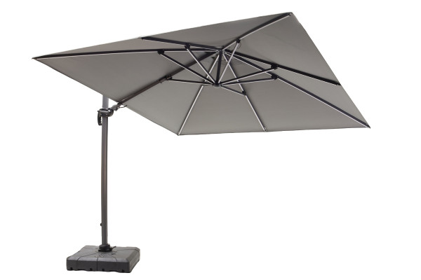 Ampelschirm RIVERA in grau aus Aluminium