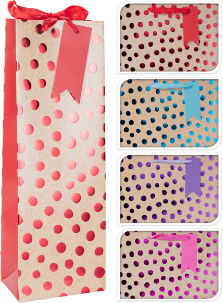Geschenktasche Flasche DOTS
