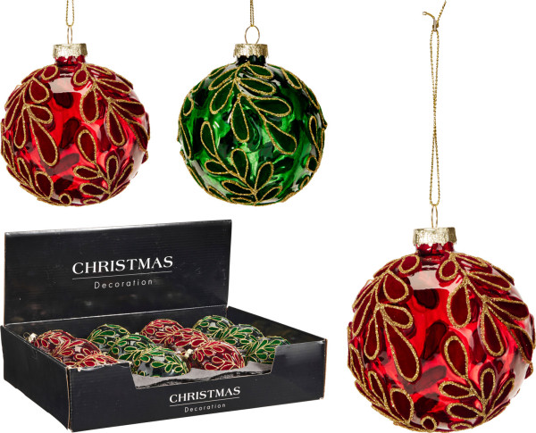 Weihnachtskugel BOROSILIKAT in grün aus Glas