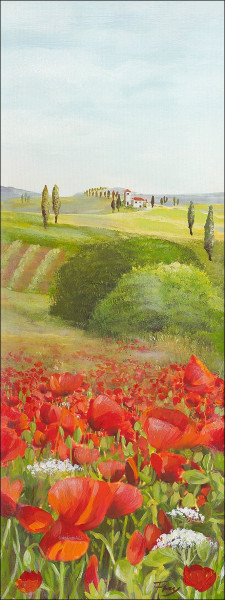 Klatschmohnfeld III (BHT 27x77x2 cm)