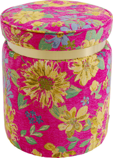 Hocker FLOWERFEVER in pink aus Stoff