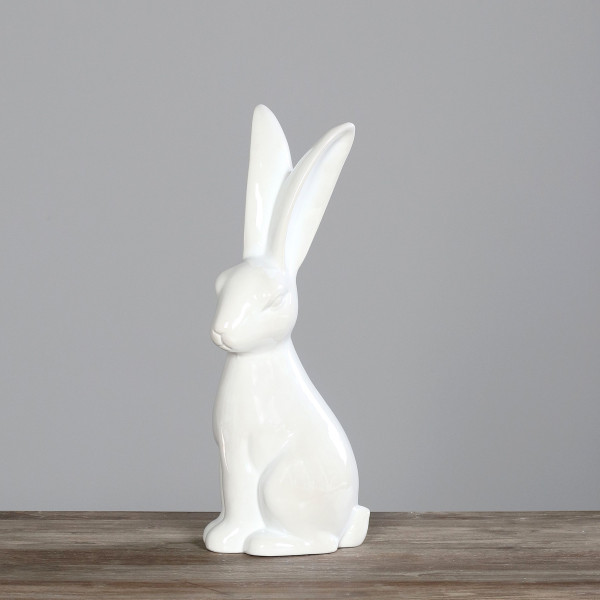 Hase in weiß aus Porzellan