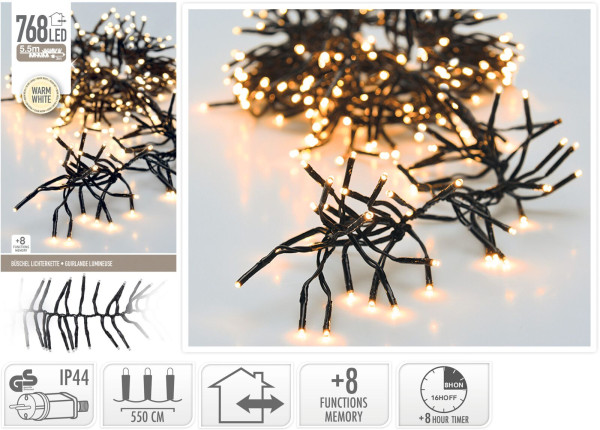 Lichterkette BLACK CLUSTER LED in schwarz aus Kunststoff