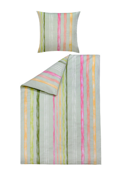 Bettwäsche TAMINA Satin in grün aus Baumwolle
