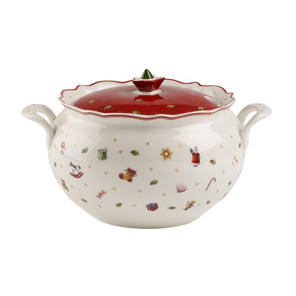 Terrine Toy\\\'s Delight in weiß/rot aus Bone China