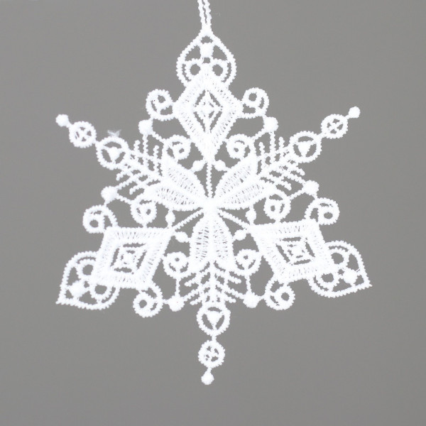 Christbaumschmuck Hänger ORNAMENT HÄKEL in weiß aus Polyester