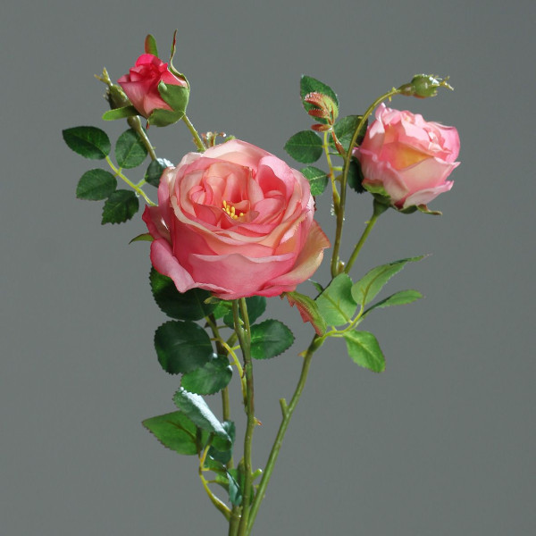Kunstblume Rose in pink aus Kunststoff