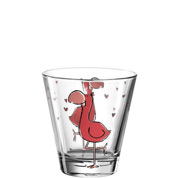 Becher LEONARDO FLAMINGO BAMBINI aus Glas
