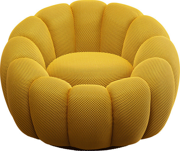 Drehsessel PEPPO in gelb aus Stoff