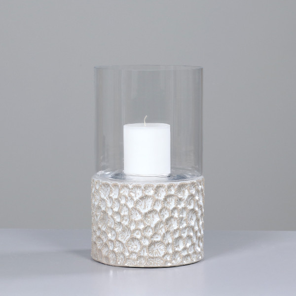 Windlicht in creme aus Keramik
