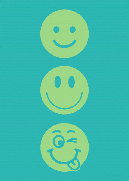 Geschirrtuch SMILEY´s in mehrfarbig aus Baumwolle