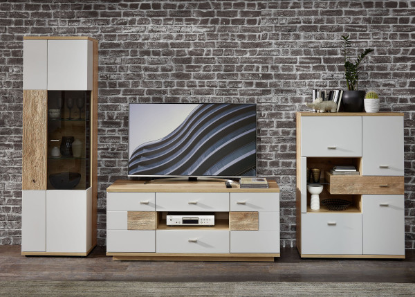 Highboard VAN COUVER in lichtgrau aus Dekor