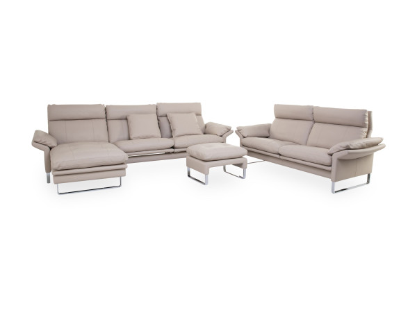 Polsterecke LUCCA 260 in creme aus Leder