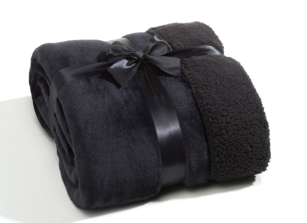 Schaffelldecke Uni anthrazit in anthrazit aus Polyester