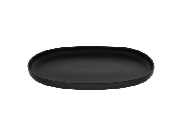 Platte UNO in schwarz aus Steinzeug