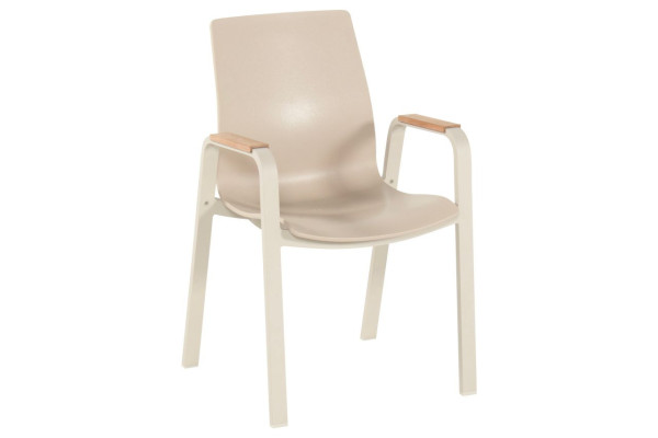Gartenstuhl FLOW in beige aus Kunststoff