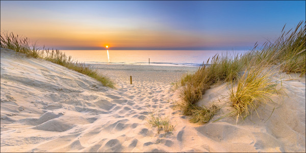 Aludibondbild SUNSET ON THE in mehrfarbig aus Metall
