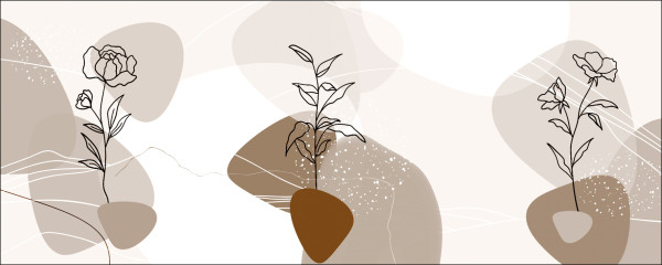 Glasbild LINE ART FLOWERS XII