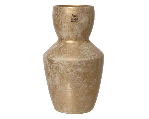 Vase in goldfarben aus Terracotta