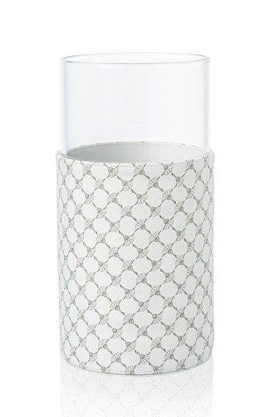 Vase M JOOP! CORNFLOWER in weiß/grau aus Kunstleder