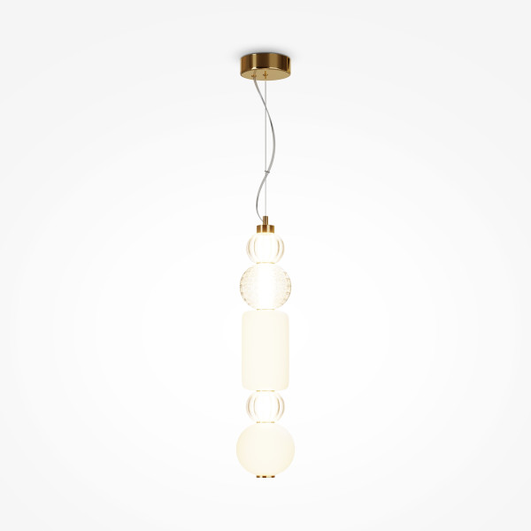 Pendelleuchte COLLAR in goldfarben aus Materialmix