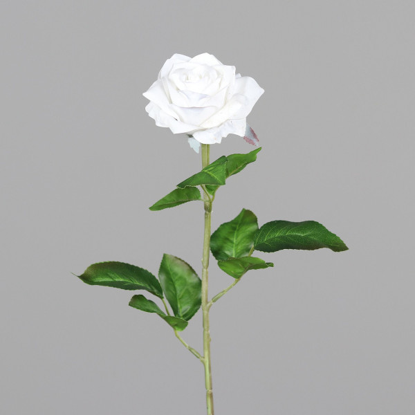 Kunstblume Rose in weiß aus Kunststoff