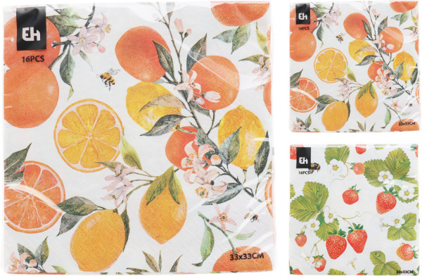Servietten FRUITS in mehrfarbig aus Papier