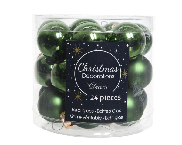 Weihnachtskugel-Box PINIENGRÜN in grün aus Glas