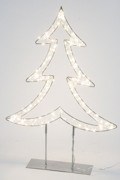 Weihnachtsbaum LED auf Ständer in silberfarben aus Metall