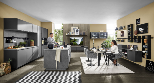 Einbauküche MONDO Sunta in beige aus Lack