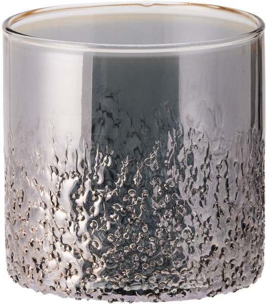 Teelichthalter in silberfarben aus Glas