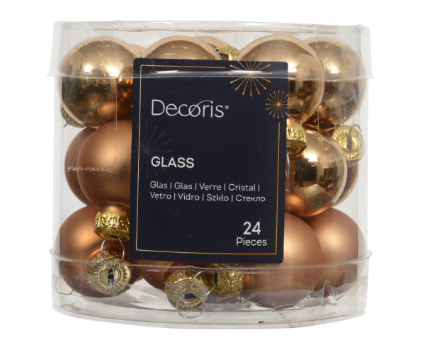 Weihnachtskugel-Box BRANDY in kupferfarben aus Glas