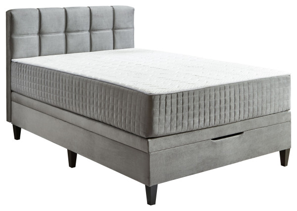 Boxspringbett HARPER SENDAI in grau aus Stoff