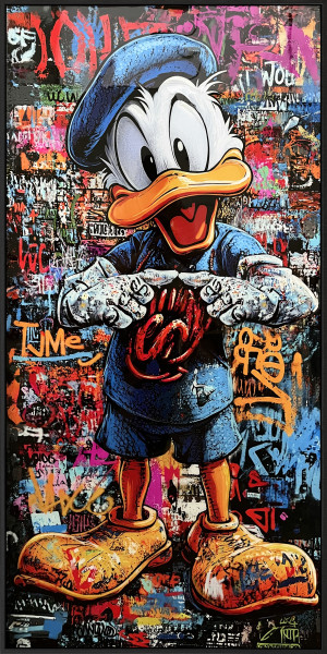 Bild GRAFFITI DUCK in bunt aus Holz