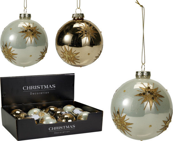 Weihnachtskugel in goldfarben aus Glas