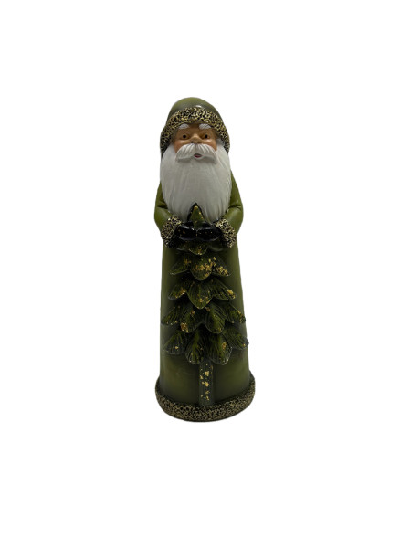 Weihnachtsmann in grün aus Polyresin