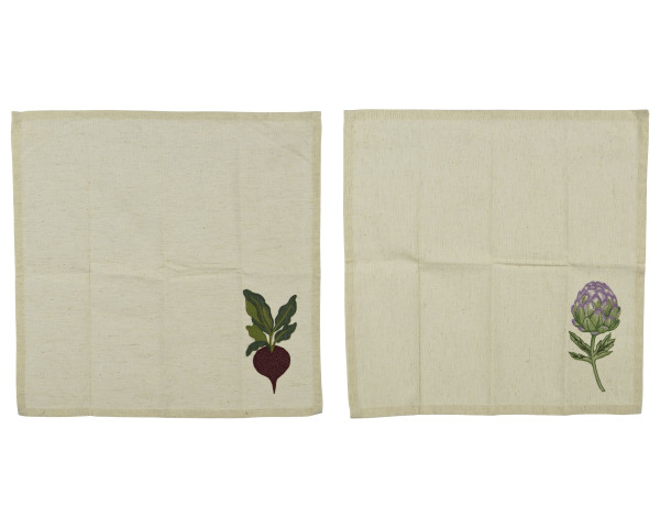 Serviette RADISCHEN/ARTISCHOCK in mehrfarbig aus Baumwolle