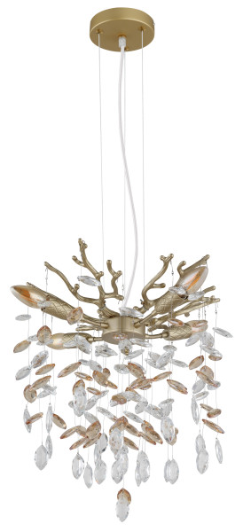 Kronleuchter QUEENA in goldfarben aus Metall