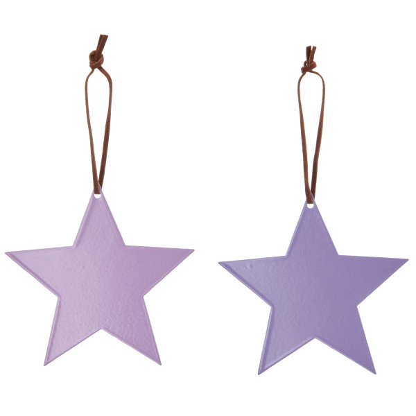 Christbaumschmuck Hänger STERN in lila aus Metall