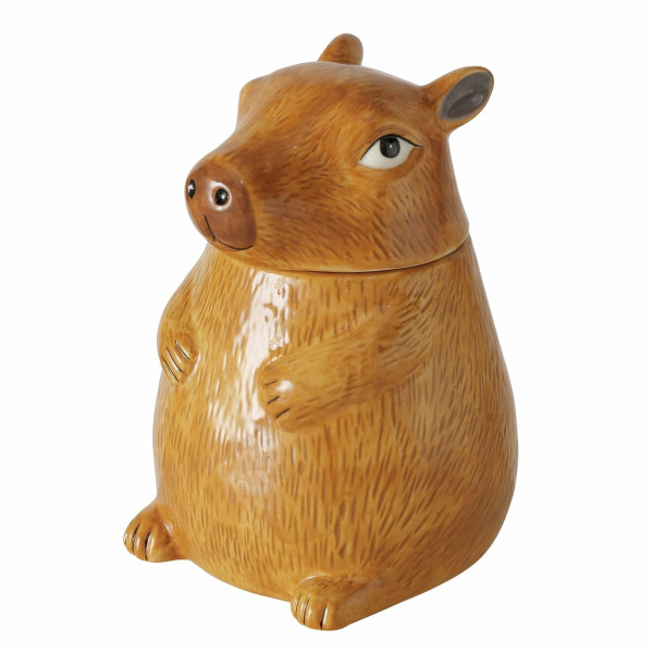 Vorratsdose CAPYBARA in braun aus Steinzeug