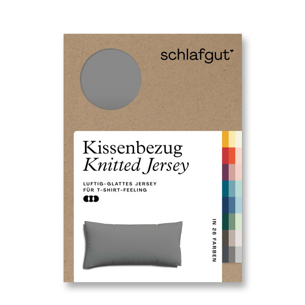 Kissenbezug Knitted Jersey in grau aus Mischgewebe