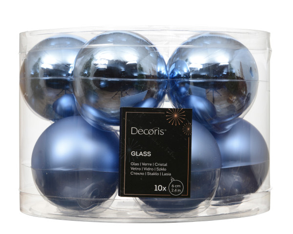Weihnachtskugel-Box DÄMMERUNGSBLAU in blau aus Glas