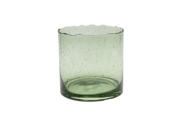 Teelichthalter HARVEY in grün aus Glas